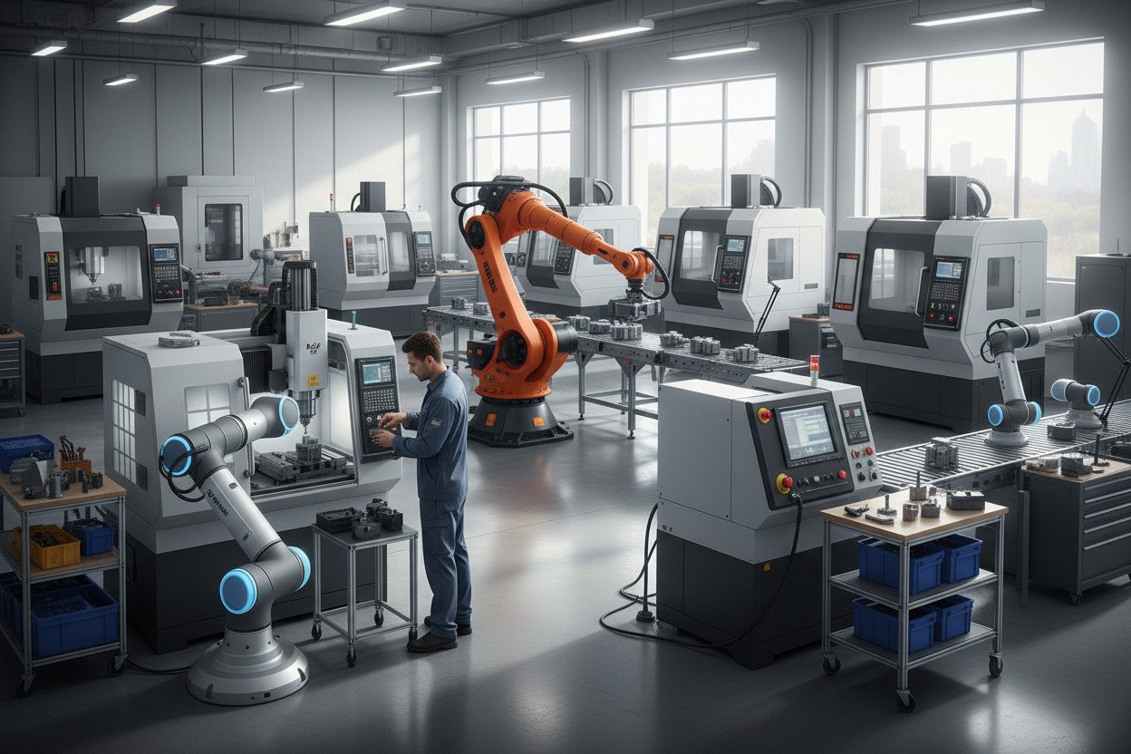 CNC, roboty i coboty — wybór technologii do skali MŚP