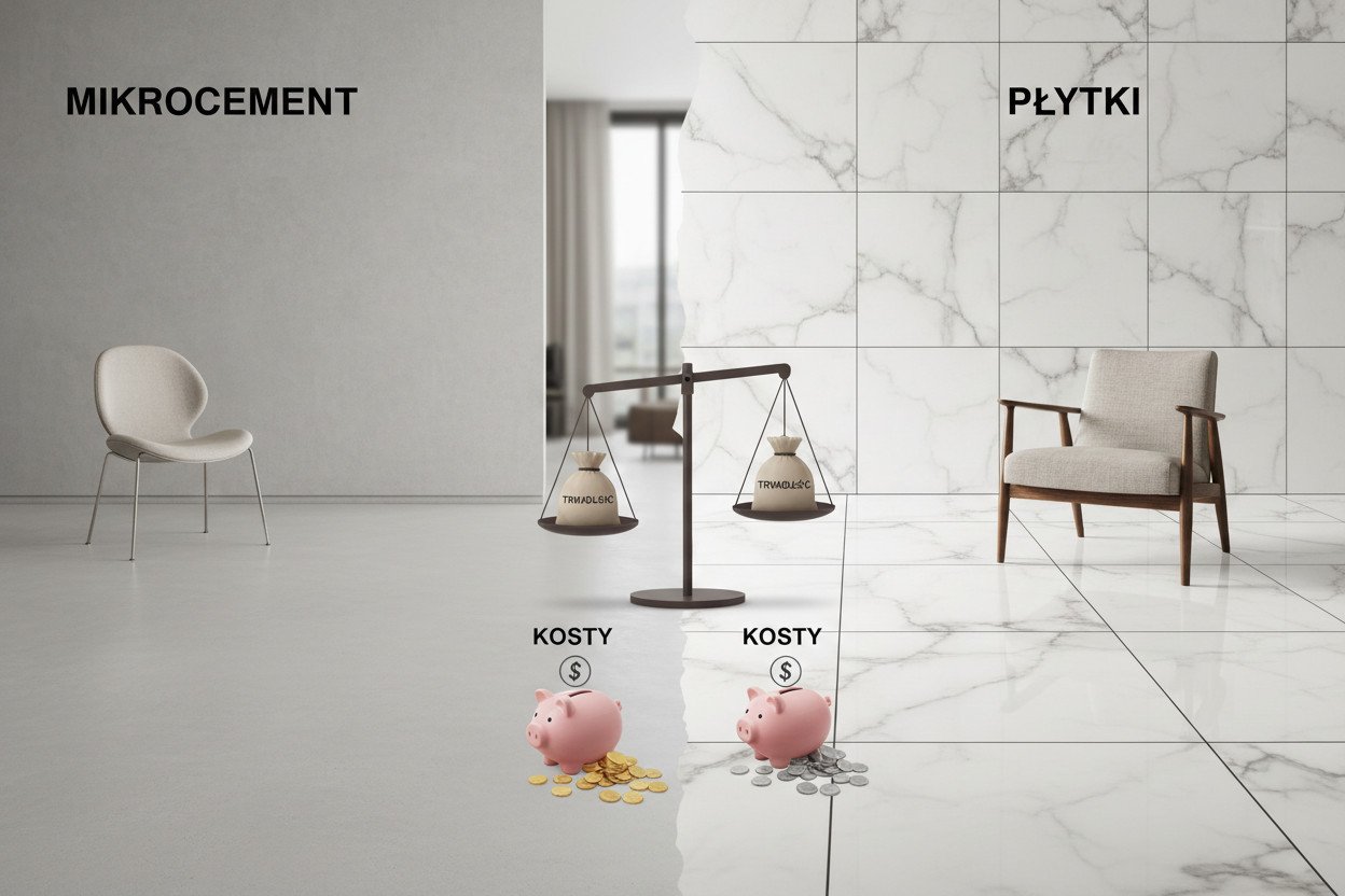 Mikrocement a płytki — porównanie kosztów i trwałości